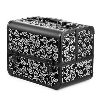 Geanta cosmetica cu flori - Silver
