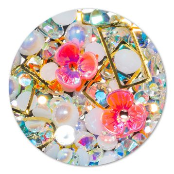 Ornament cristale, perlute si floare #10