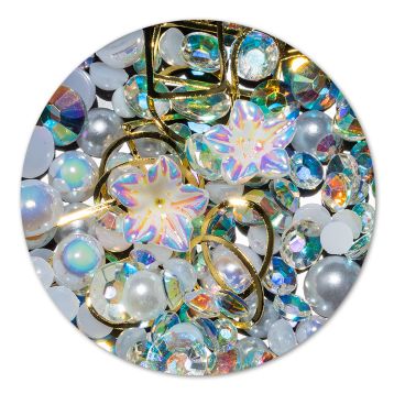 Ornament cristale, perlute si floare #7
