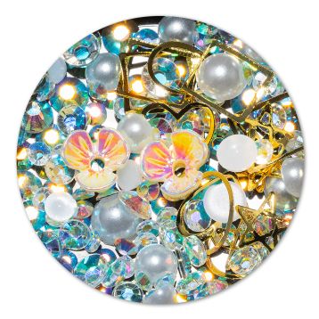 Ornament cristale, perlute si floare #8