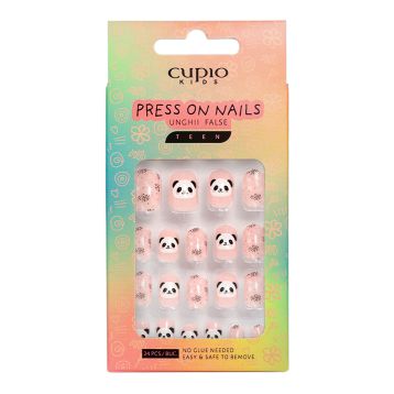 Set unghii false pentru copii Cupio Kids TEEN - Pink Panda