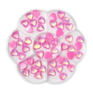 Set decor 3D pentru unghii pinx. 50buc - Crystal Heart