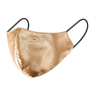 Masca Cupio din satin cu Swarovski-Auriu