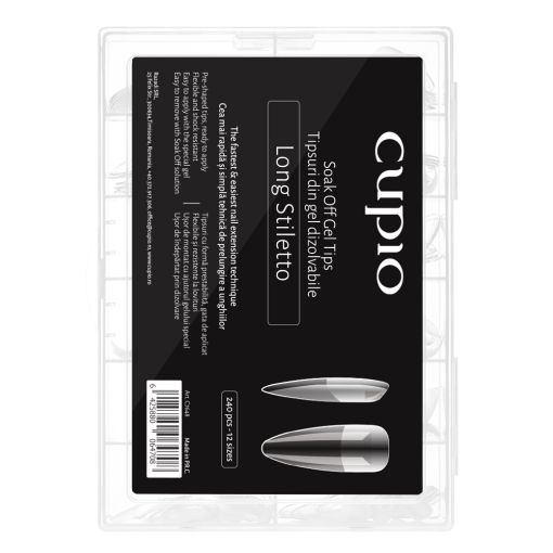 Tipsuri full nail dizolvabile set 240buc - Long Stiletto