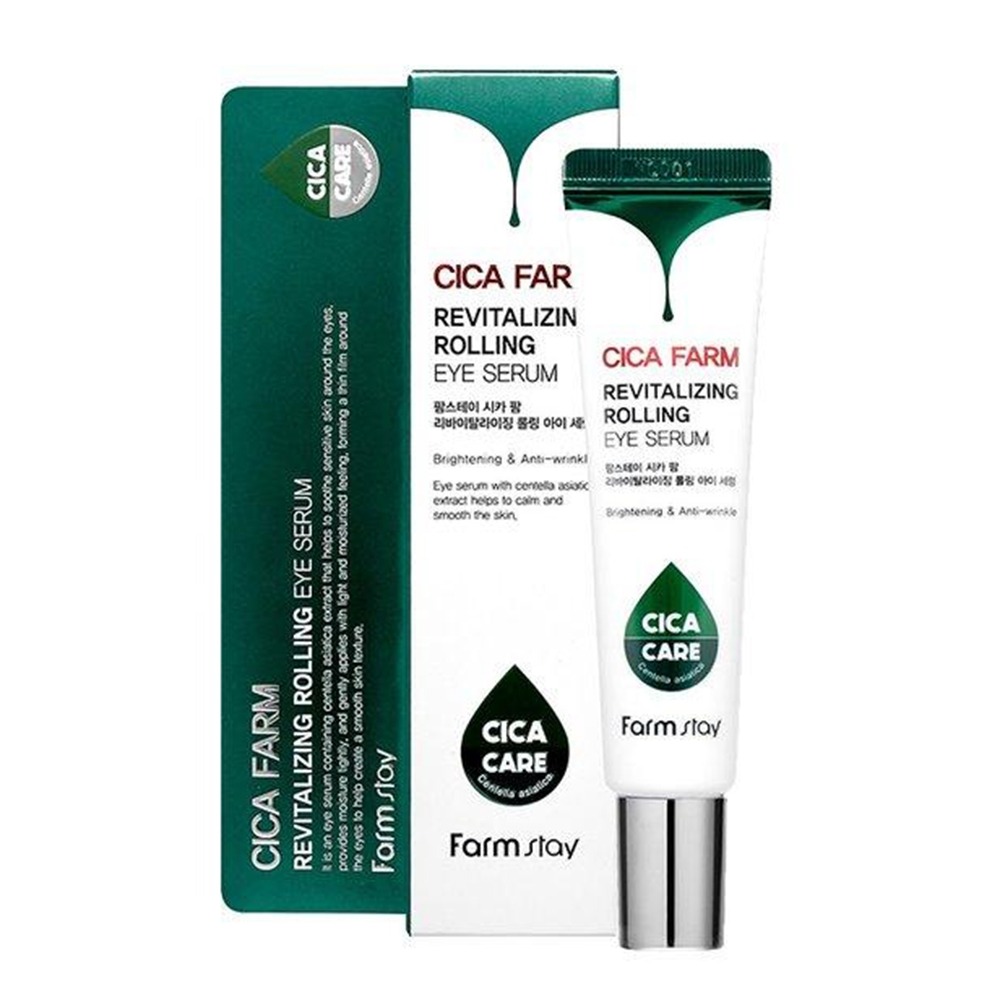 Ser revitalizant pentru ochi cu Cica si aplicator rotativ - FARMSTAY 25 ml